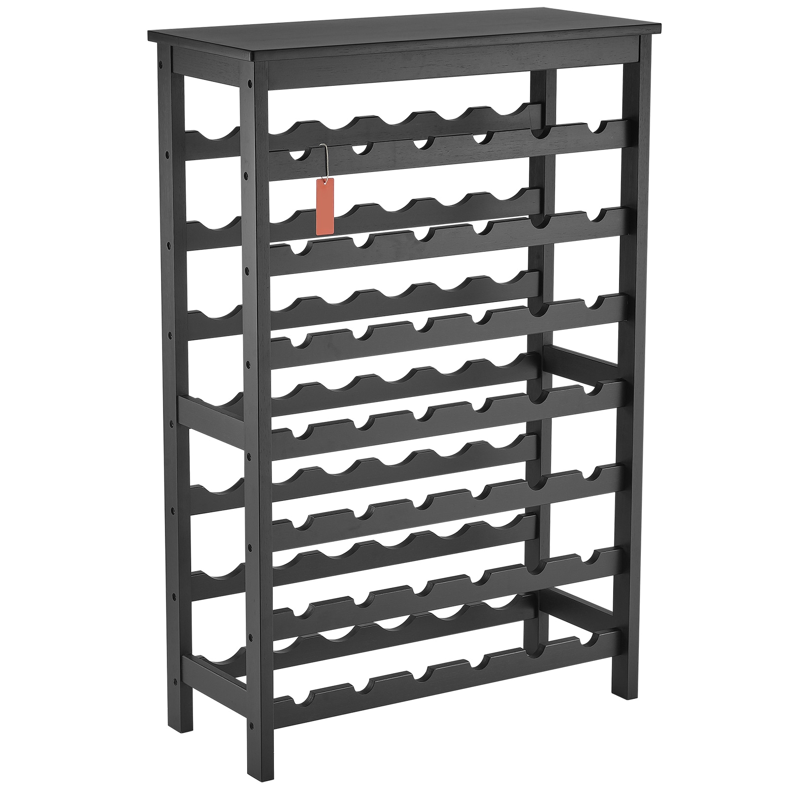 42 Bottle 7-Tier Modular Wine Rack Bamboo Wood Display Shelf With TableTop_voghion.com